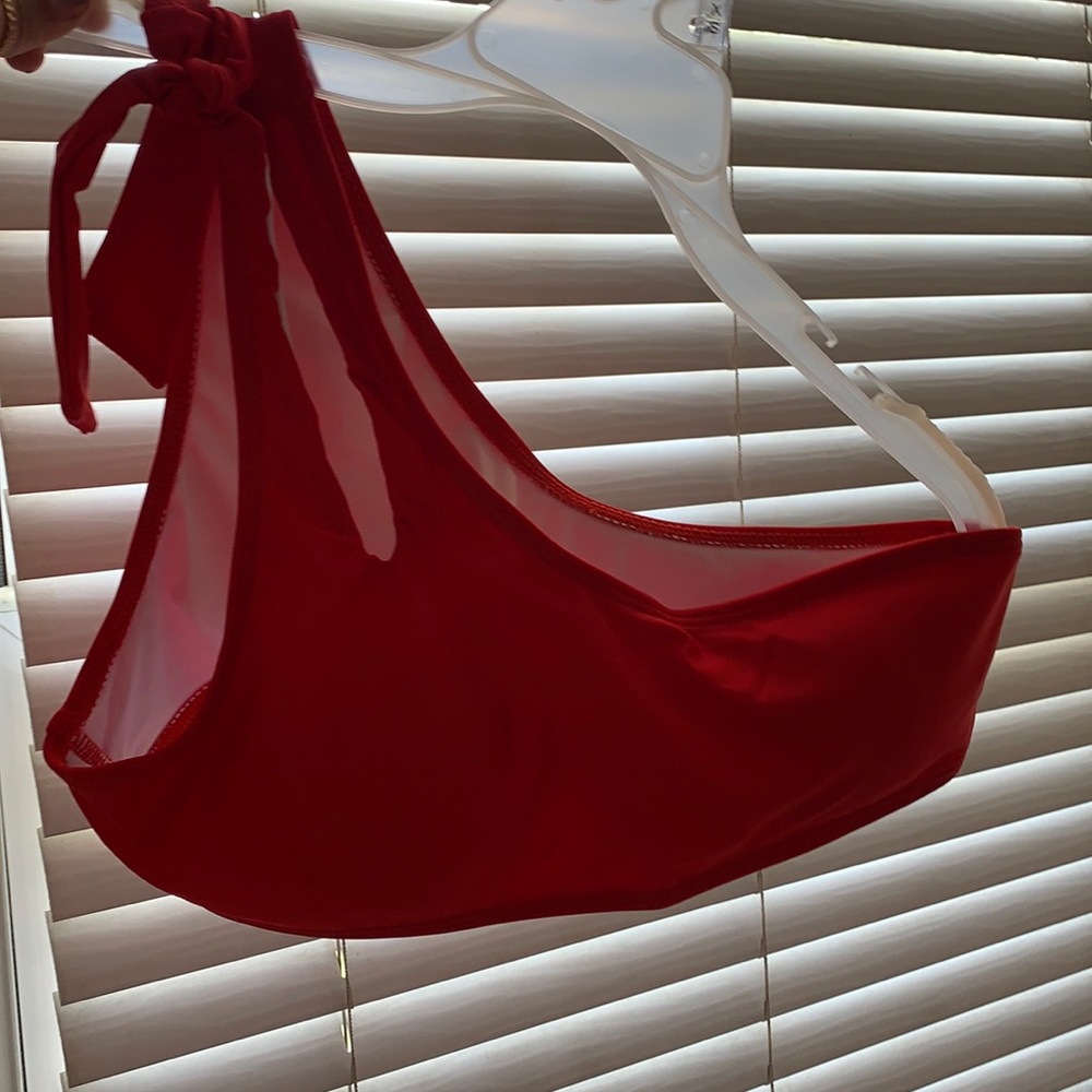 Red On Shoulder Bikini Top